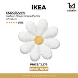 SKOGSDUVA cushion, flower-shaped/white, 47x8 cm