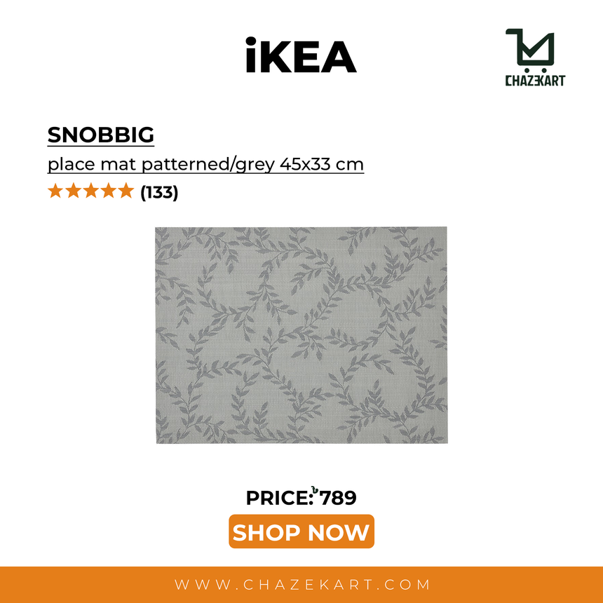 IKEA SNOBBIG place mat patterned/grey 45x33 cm