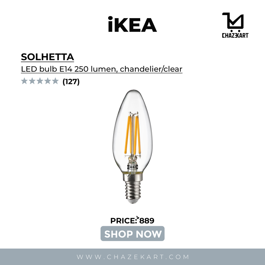 IKEA SOLHETTA LED bulb E14 250 lumen, chandelier/clear