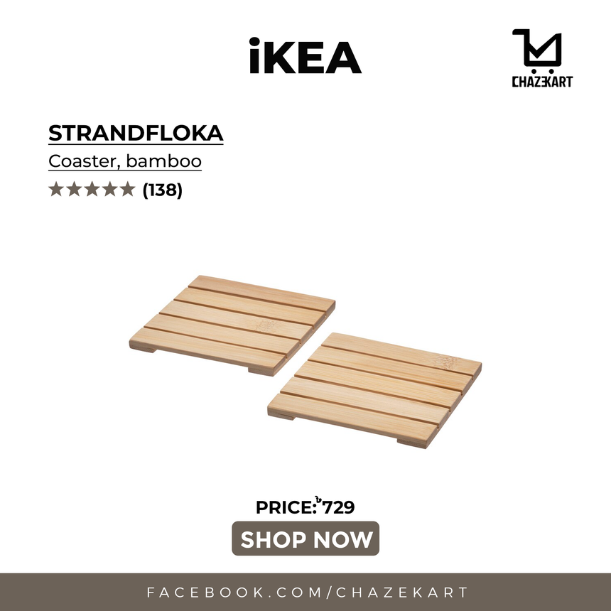 IKEA STRANDFLOKA coaster bamboo 9 cm