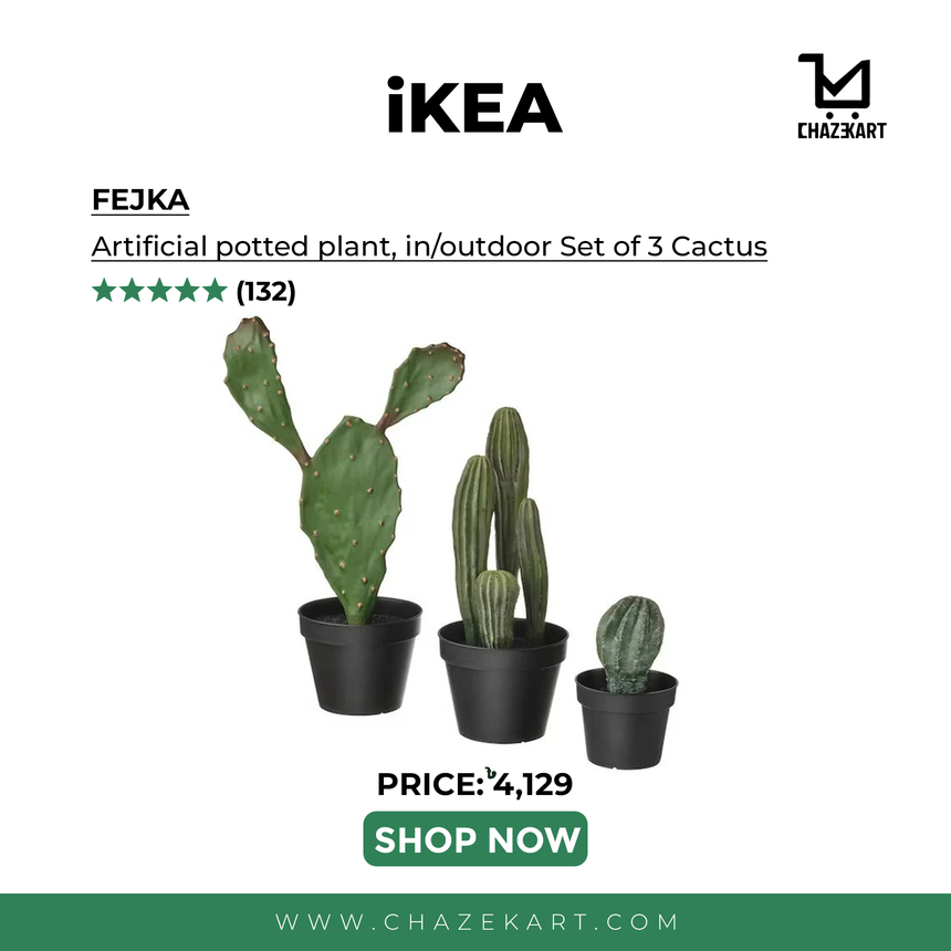 IKEA FEJKA Artificial potted plant, set of 3, in/outdoor Cactus