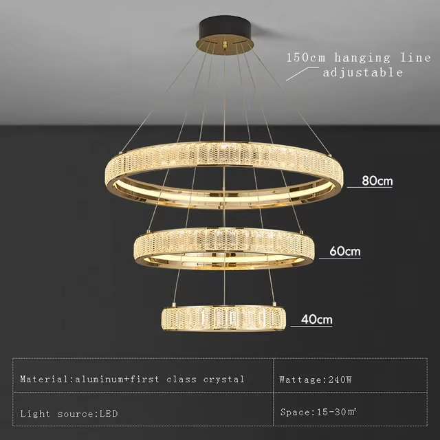 Chaze Rosendahl, Living Room Chandelier 40+60+80x150 cm