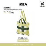 IKEA SKYNKE Tote bag, white/multicolour, 45x36 cm