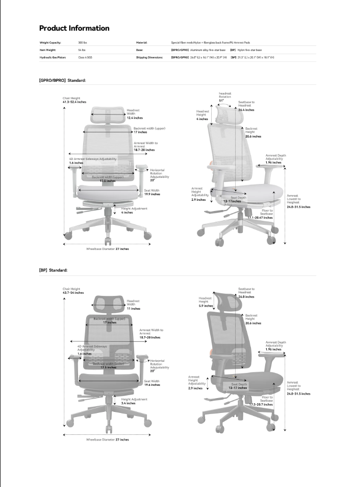 Chaze Andorra Ergonomic Office Chair with Auto-following Lumbar Support