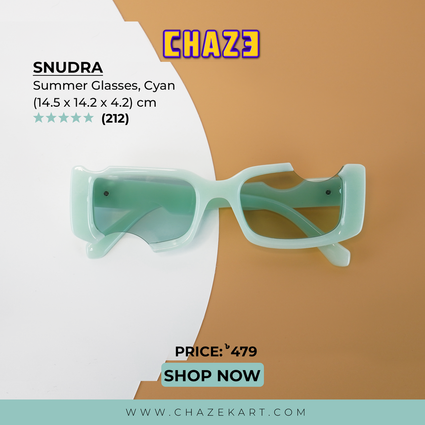 Chaze Snudra Trendy Summer Glasses, Cyan