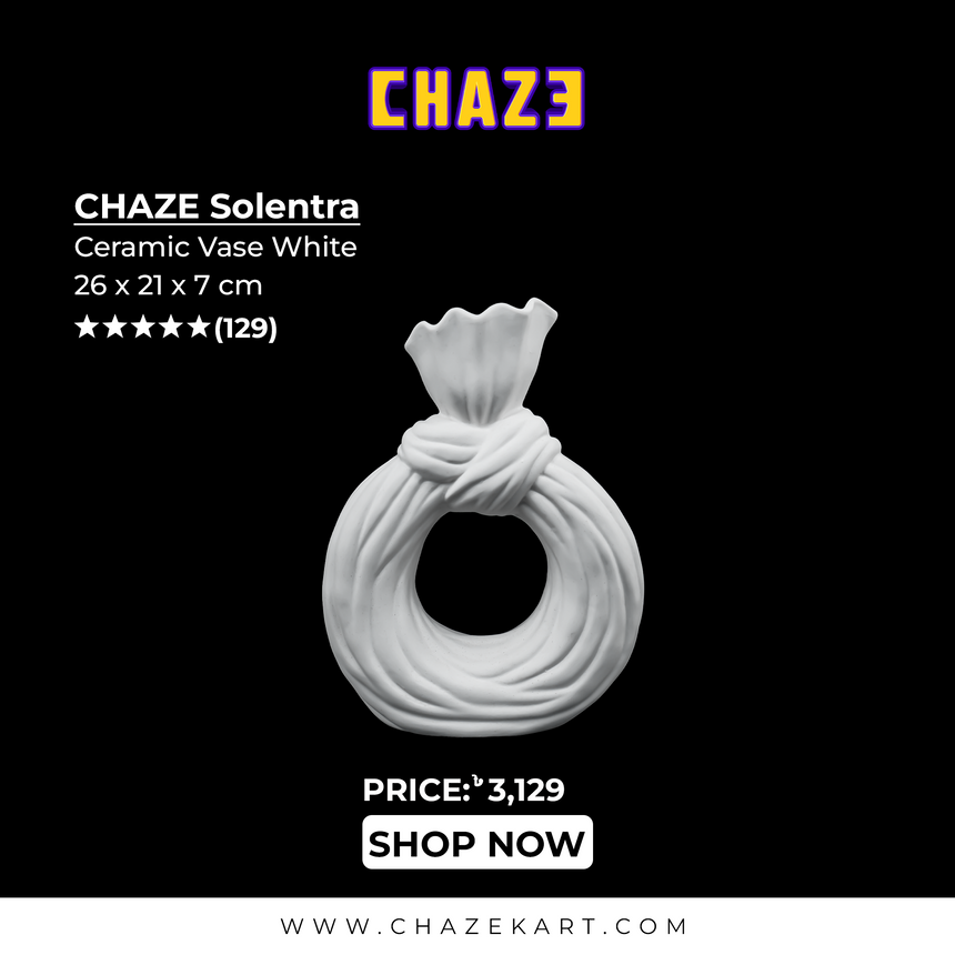 CHAZE Solentra Ceramic Vase White