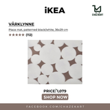 IKEA VARKLYNNE Place mat, patterned black/white, 36x29 cm