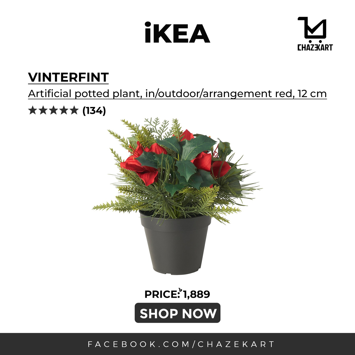 VINTERFINT Artificial Potted Plant/in/outdoor/arrangement, 12 cm