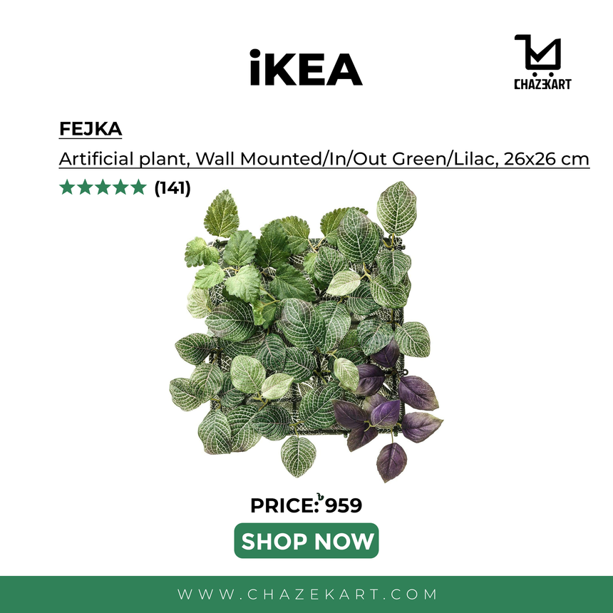 IKEA FEJKA Artificial plant, Wall Mounted/In/Outdoor Green/Lilac, 26x26 cm