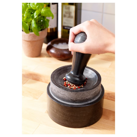 IKEA ADELSTEN pestle and mortar marble black