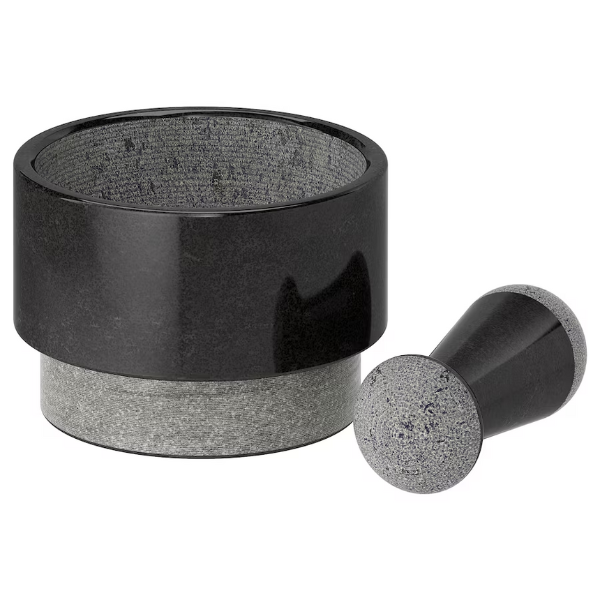 IKEA ADELSTEN pestle and mortar marble black