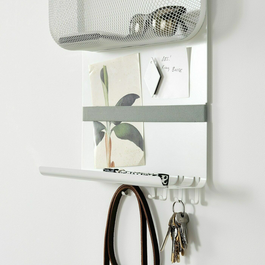 IKEA, DRONJONS wall storage with hooks white 30x10x43 cm