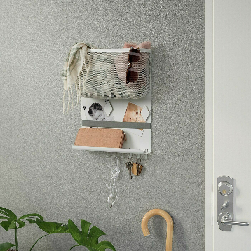 IKEA, DRONJONS wall storage with hooks white 30x10x43 cm