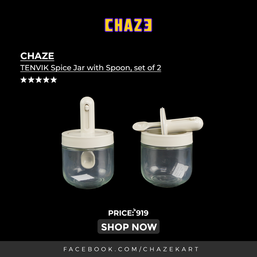 CHAZE TENVIK Spice Jar with Spoon, set of 2