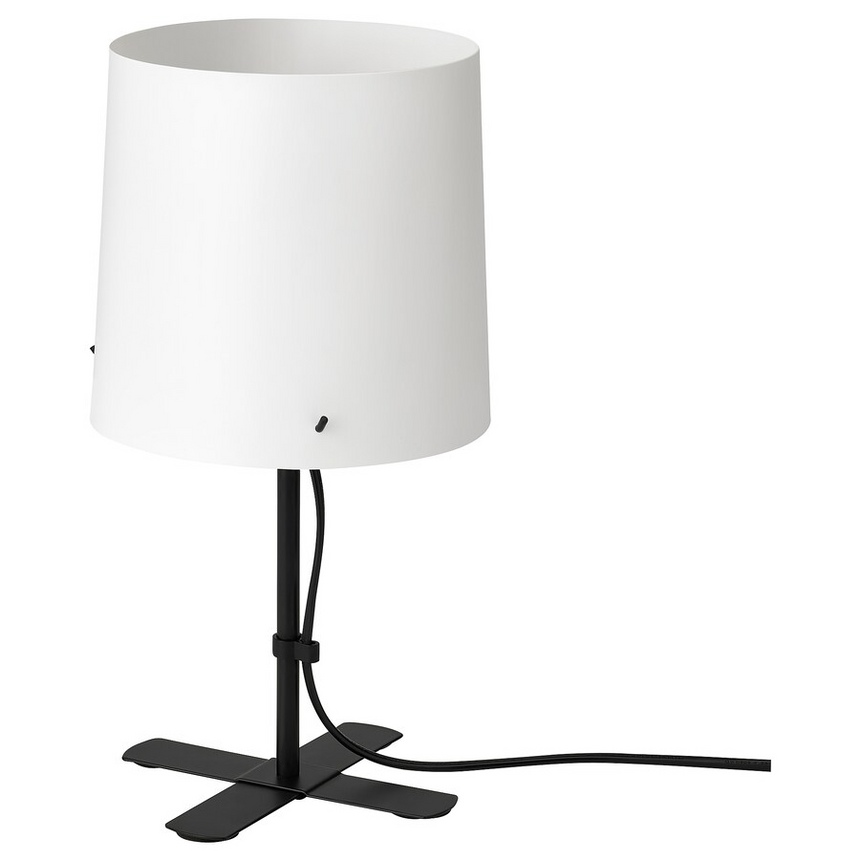 IKEA BARLAST Table lamp, black/white, 31 cm