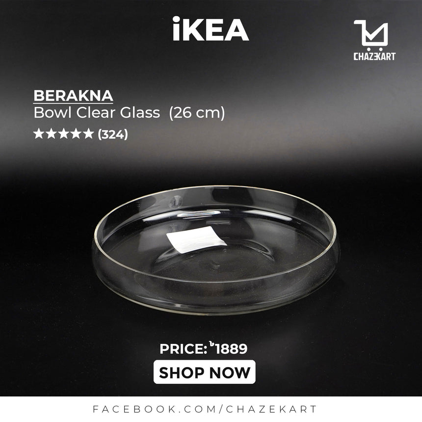 IKEA BERAKNA bowl clear glass 26 cm