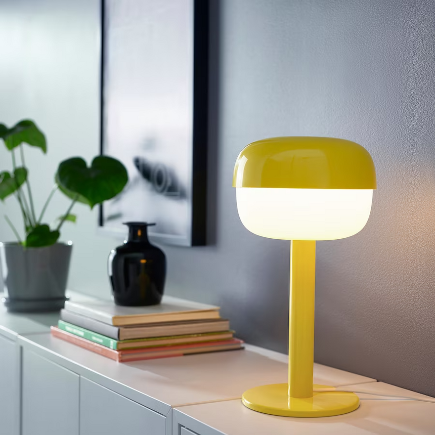 IKEA BLASVERK table lamp yellow 36 cm