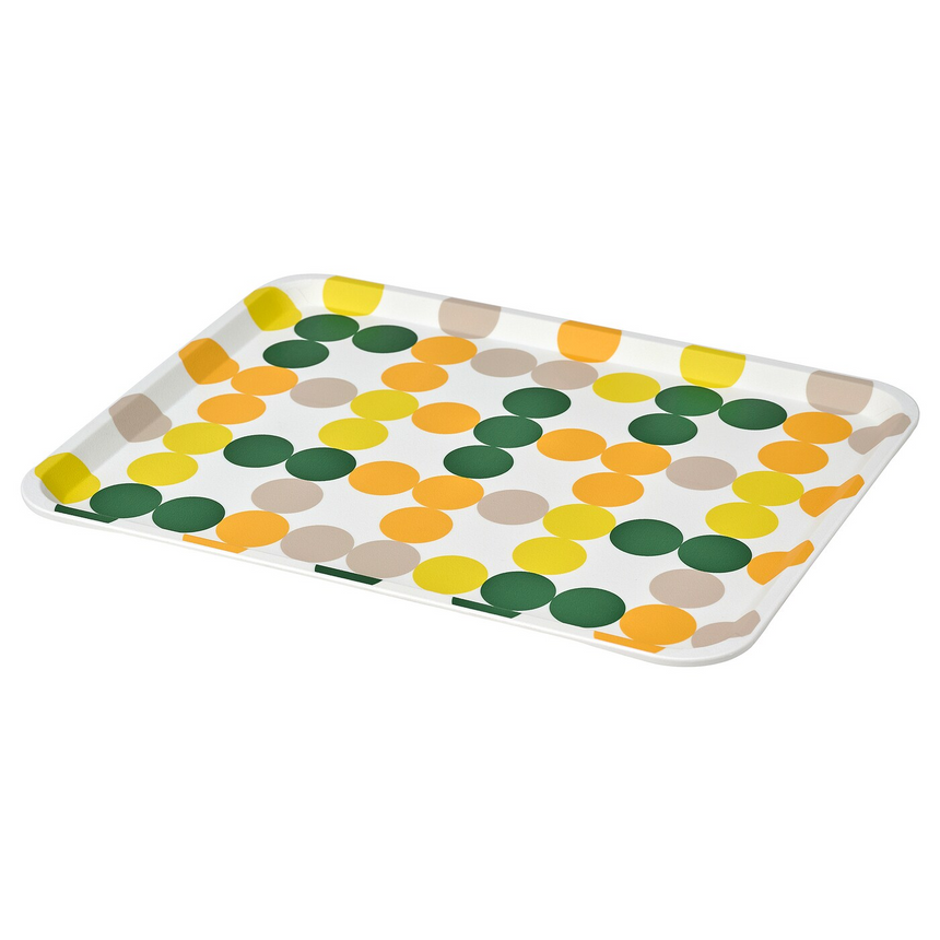 IKEA BROGGAN tray, dot pattern multicolour, 37x29 cm