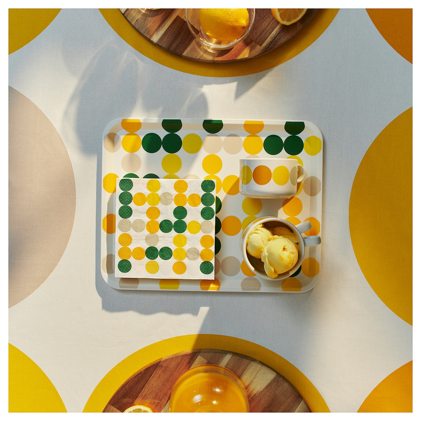 IKEA BROGGAN tray, dot pattern multicolour, 37x29 cm