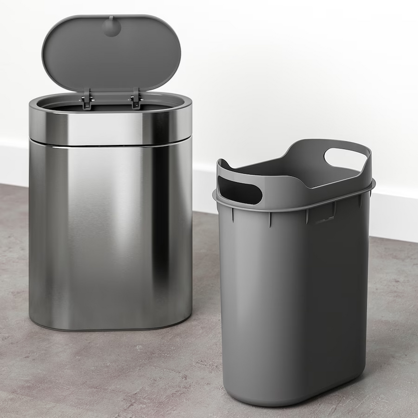 IKEA BROGRUND Touch top bin, stainless steel, 4 l