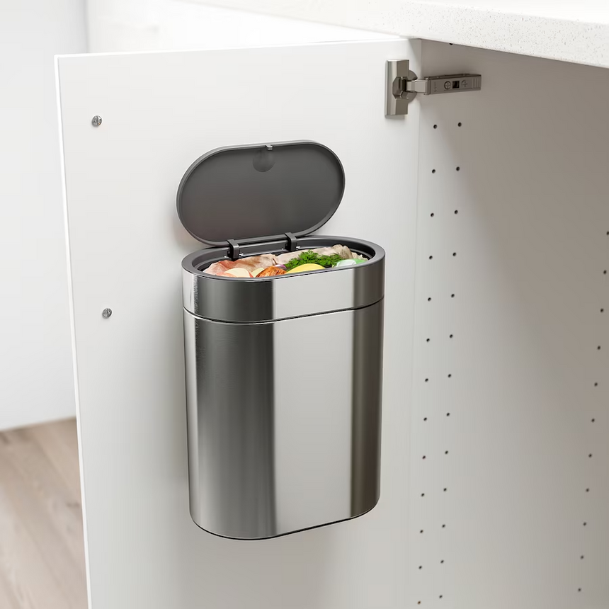 IKEA BROGRUND Touch top bin, stainless steel, 4 l