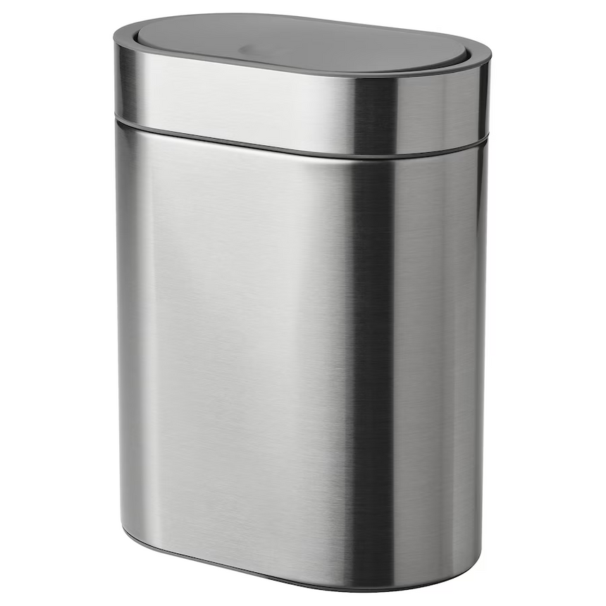 IKEA BROGRUND Touch top bin, stainless steel, 4 l