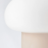 IKEA DEJSA table lamp, beige/opal white glass, 28 cm