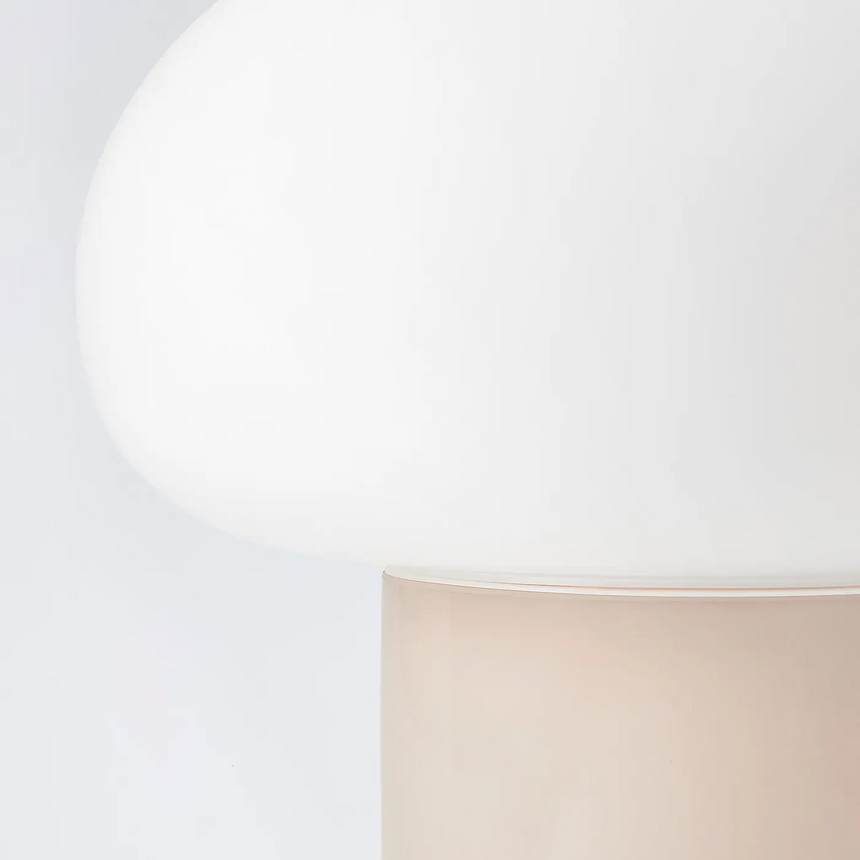 IKEA DEJSA table lamp, beige/opal white glass, 28 cm