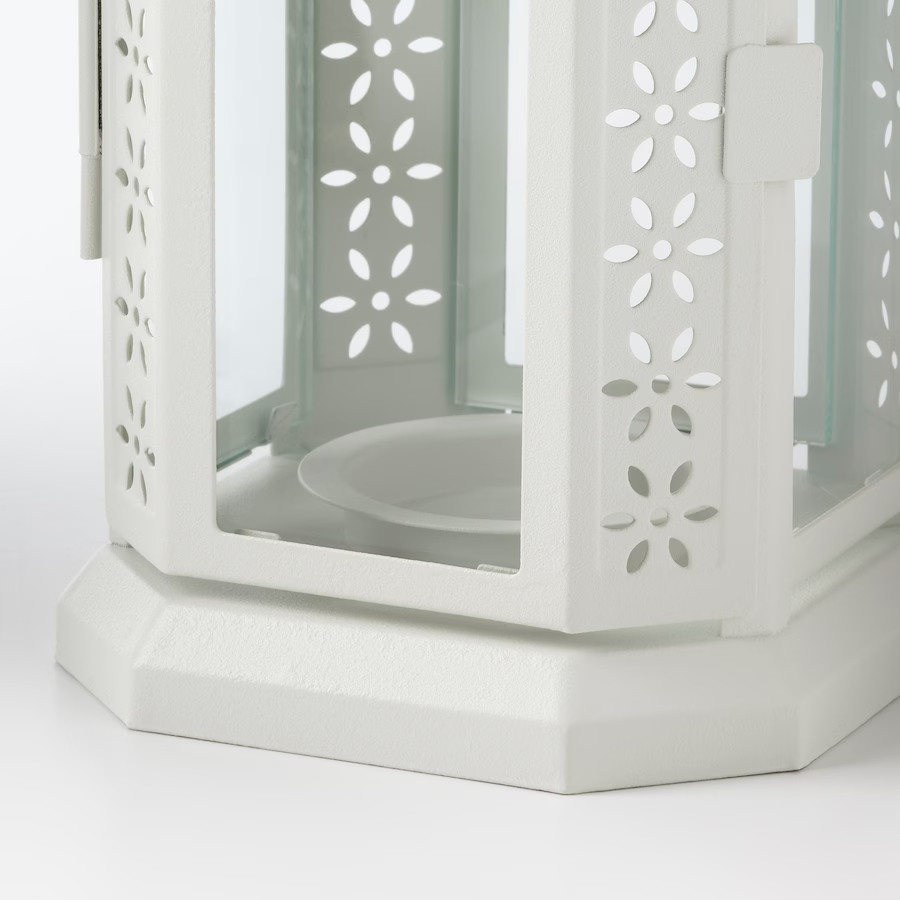 IKEA ENRUM Lantern for tealight, in/outdoor, white, 22 cm