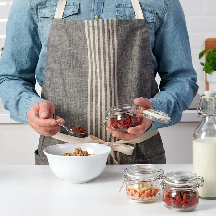 IKEA KORKEN Jar with Lid Patterned/Bright Red 13 cl