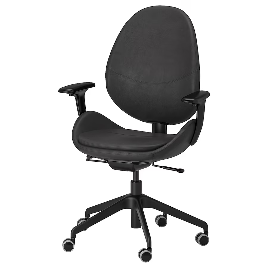 IKEA HATTEFJALL Office chair with armrests Smidig black black