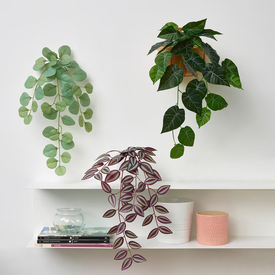 IKEA FEJKA Artificial plant with wall holder, in/outdoor/green/lilac