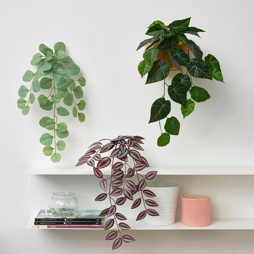 IKEA FEJKA Artificial plant with wall holder, in/outdoor/green/lilac