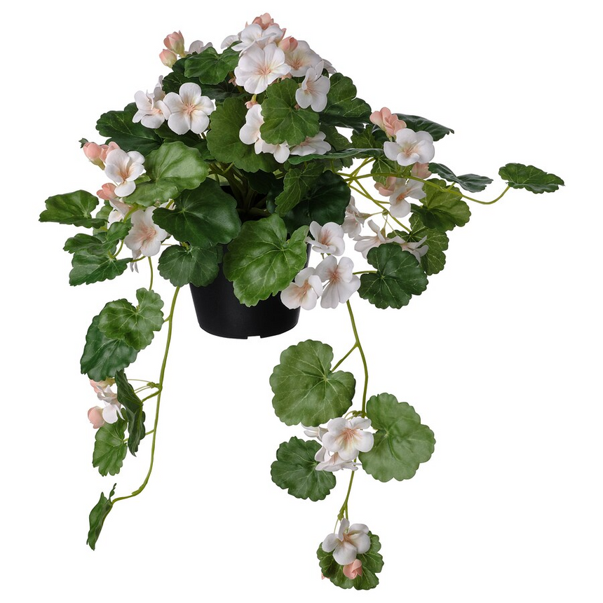 IKEA FEJKA Artificial potted plant, in/outdoor Geranium/hanging light pink, 12 cm