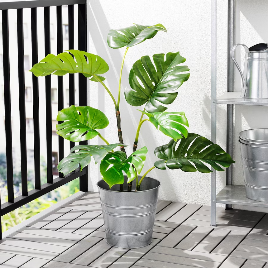 IKEA FEJKA Artificial potted plant, in/outdoor Monstera, 19 cm