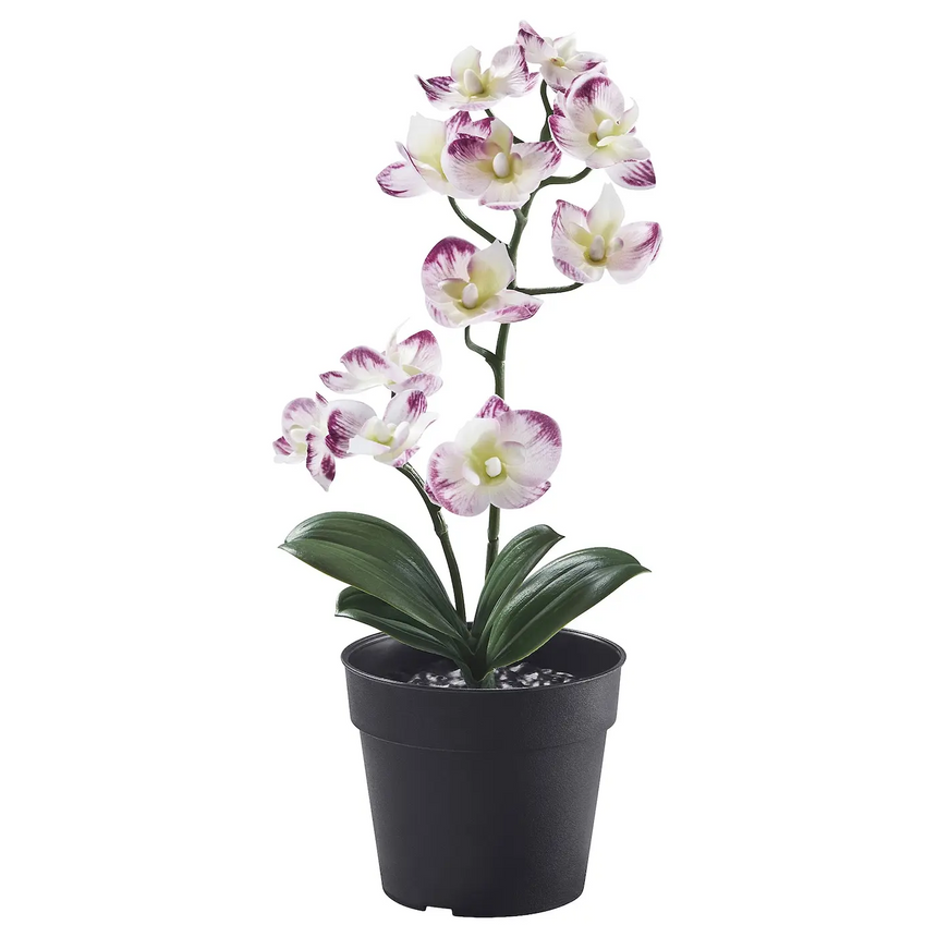 FEJKA artificial potted plant, in/outdoor Orchid/light purple, 9 cm