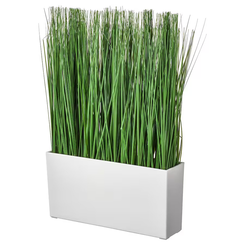 IKEA FEJKA Artificial potted plant with white pot, in/outdoor grass