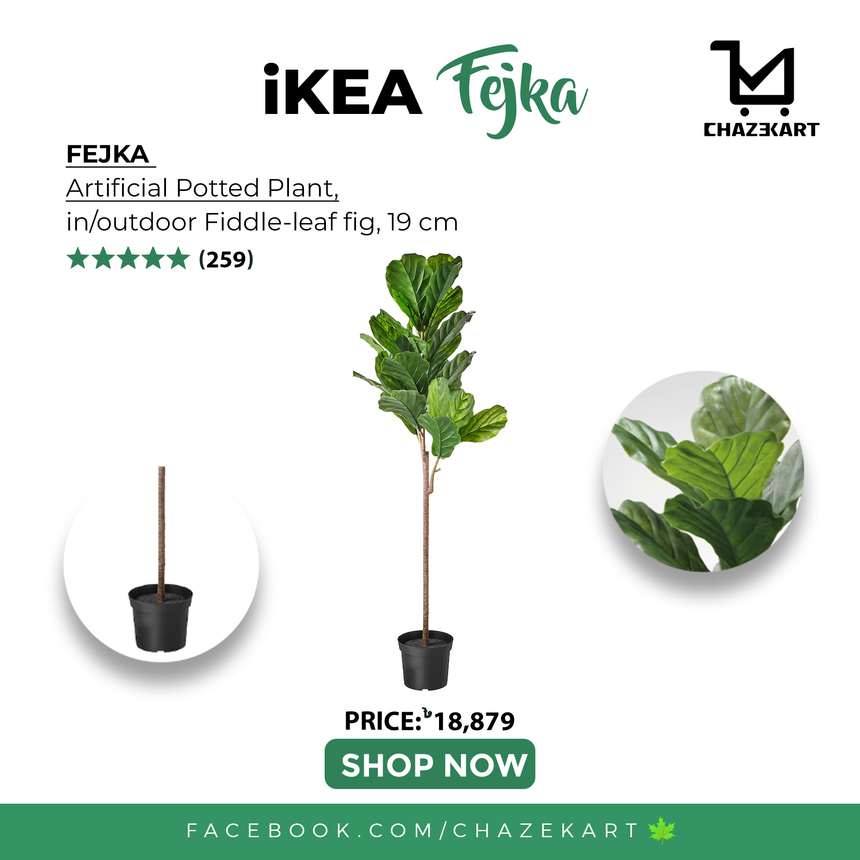 IKEA FEJKA Artificial potted plant, in/outdoor fiddle-leaf fig, 19 cm