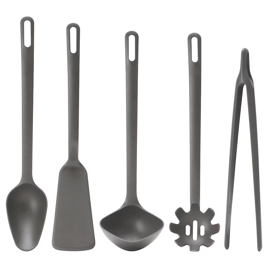 IKEA, FULLANDAD 5-Piece Kitchen Utensil set Grey