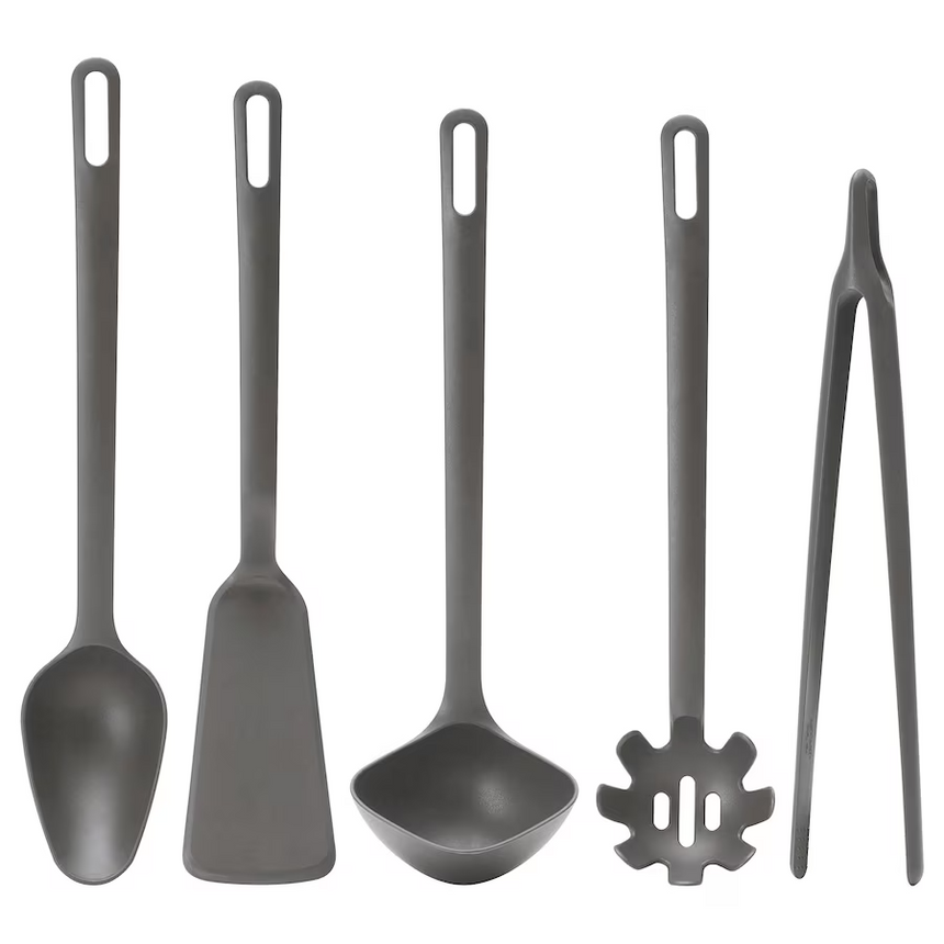 IKEA, FULLANDAD 5-Piece Kitchen Utensil set Grey