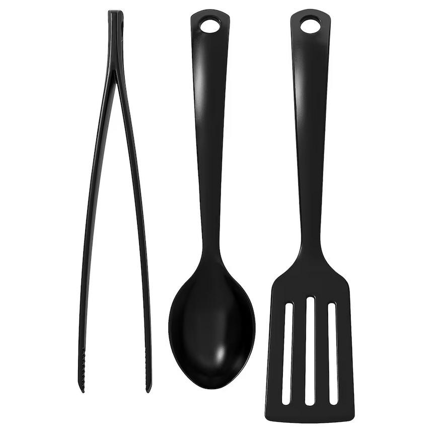 IKEA, GNARP 3-piece kitchen utensil set black