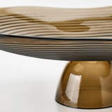 IKEA HACKPOPPEL decorative bowl with base, brown, 24 cm