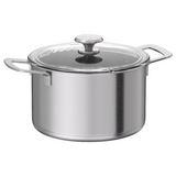 IKEA HEMKOMST Pot with lid, stainless steel/glass, 5 L