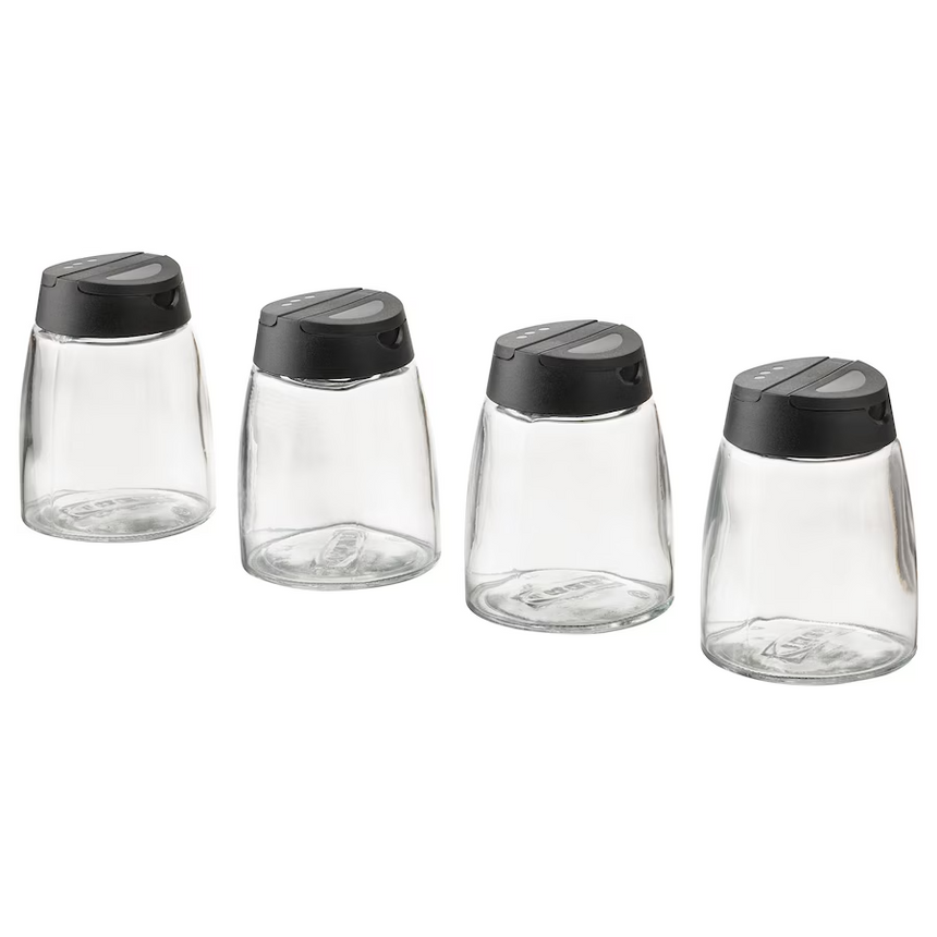 IKEA 365+ IHARDIG Spice jar, glass/black, 15 cl