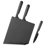 IKEA, JAMFORA Knife Block with 3 Knives Black