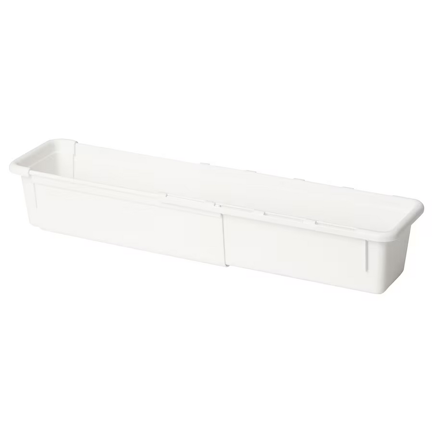 IKEA KACKLA extendable box, white, 18-28x13 cm