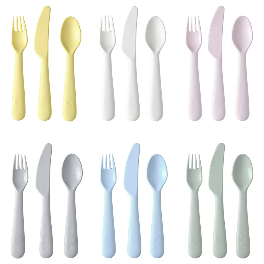 IKEA KALAS 18-piece cutlery set, mixed colours