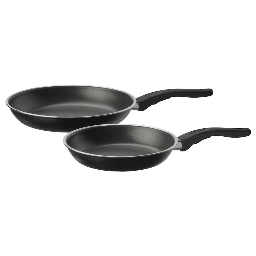 IKEA, KAVALKAD frying pan, set of 2 black