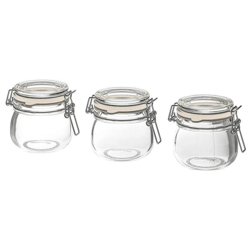 IKEA KORKEN jar with lid, clear glass, 13 cl