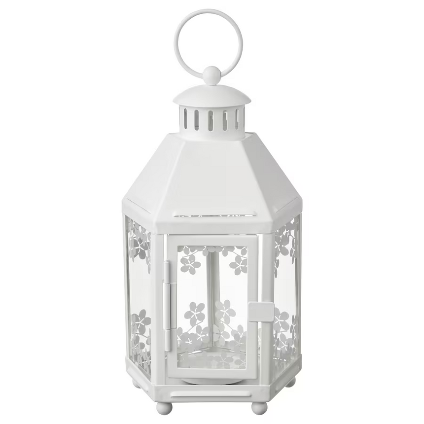 IKEA KRINGSYNT Lantern for tealight, in/outdoor, white, 21 cm